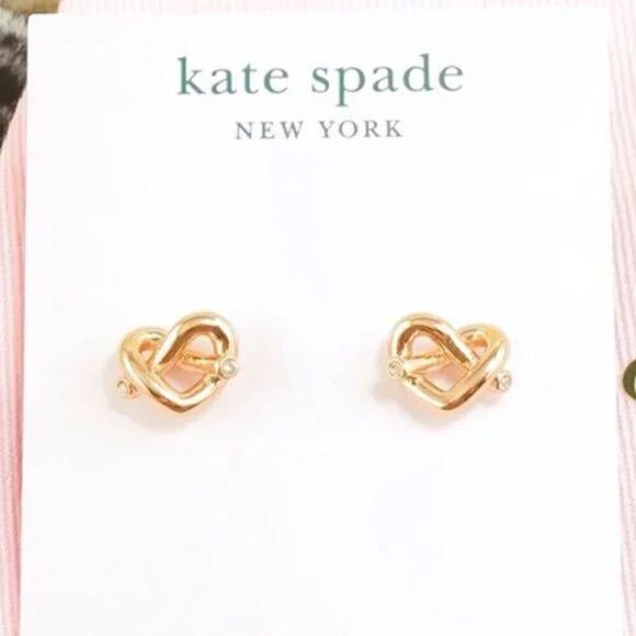 NWOT Kate Spade Gold Loves Me Knot Stud Earring’s - Picture 2 of 3